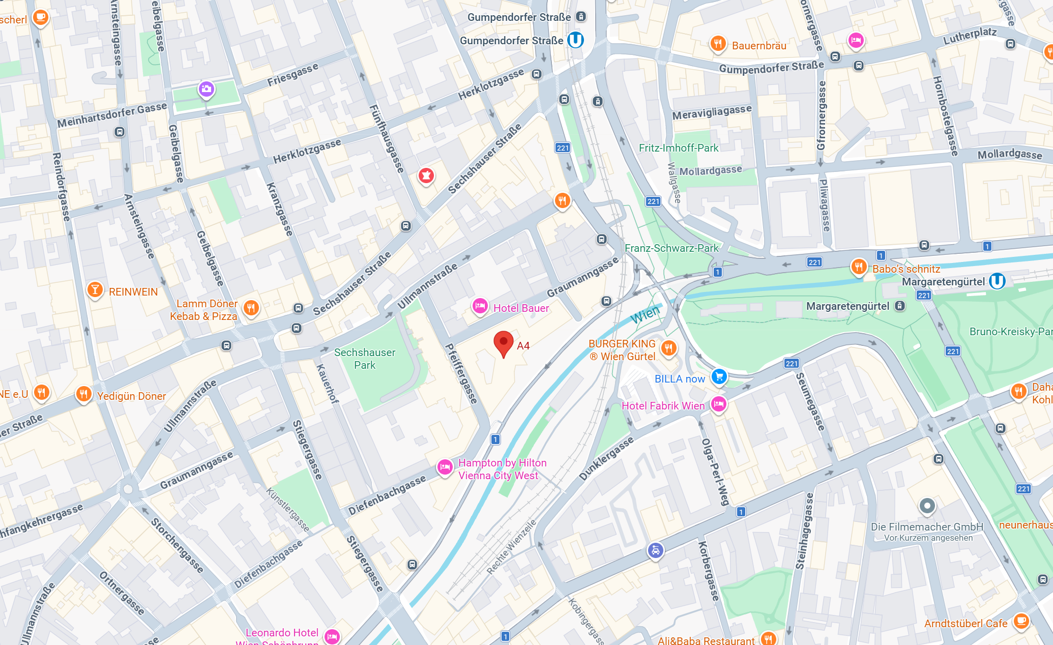 Karte von Niederlassung Wien